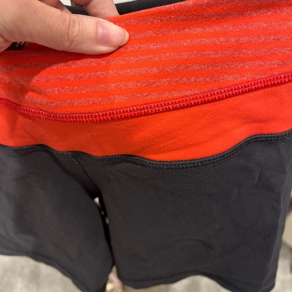 Lululemon Bike Shorts | Size 2 | Grey/Red/Stripe | Reversible | Special Edition - Picture 5 of 5